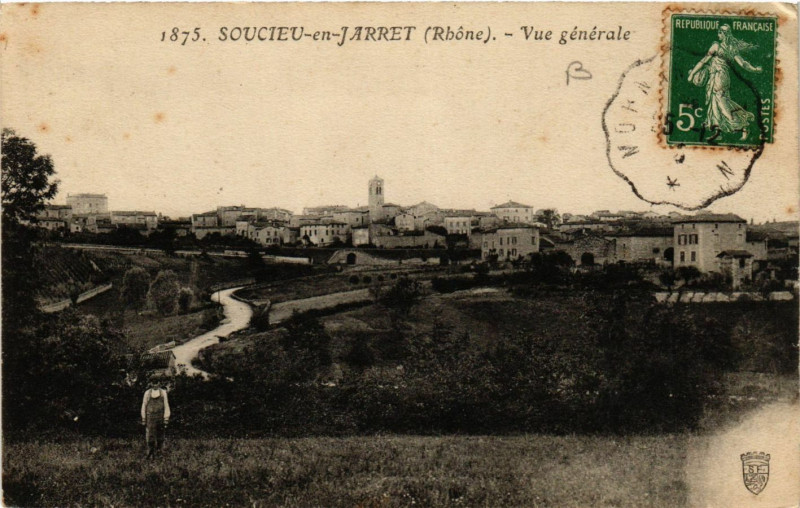Carte postale ancienne Soucieu-en-Jarret - Vue générale