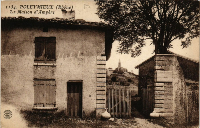 Carte postale ancienne Poleymieux - La Maison d'Ampere