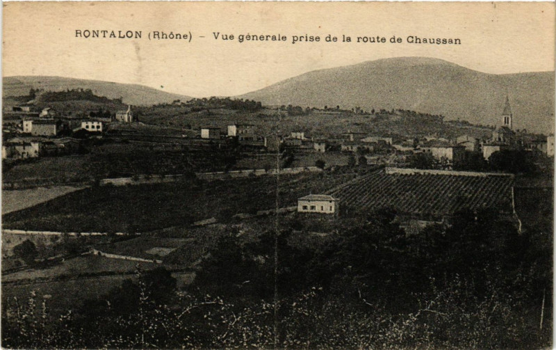 Carte postale ancienne Rontalon - Vue générale prise de la Route de Chaussan à Rontalon