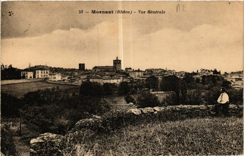 Carte postale ancienne Mornant - Vue générale à Mornant