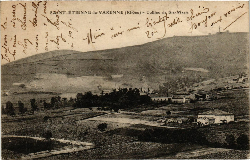 Carte postale ancienne Saint-Etienne-la-Varenne - Colline de Sainte-Marie à Saint-Étienne-la-Varenne