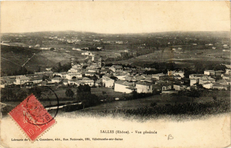 Carte postale ancienne Salles - Vue générale