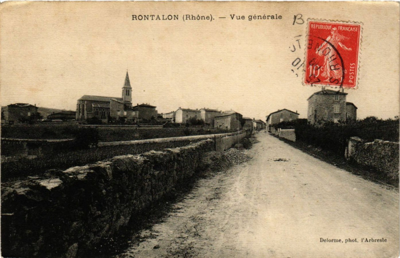 Carte postale ancienne Rontalon - Vue générale à Rontalon