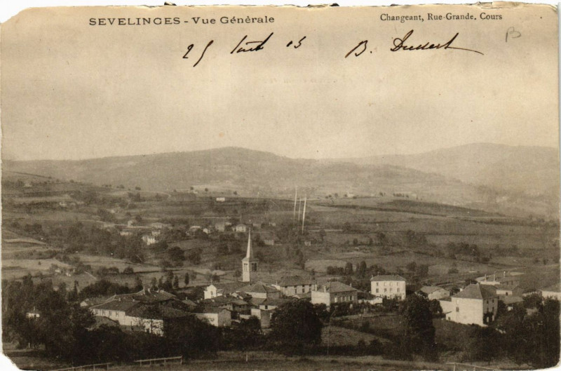 Carte postale ancienne Sevelinges - Vue générale