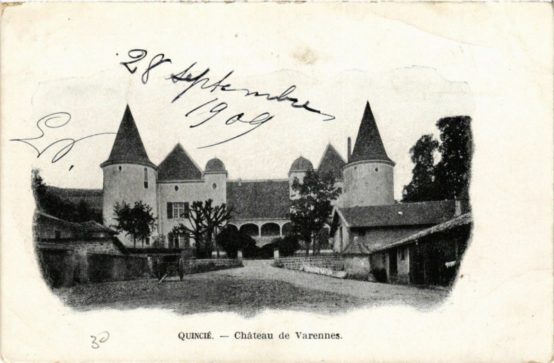 Carte postale ancienne Quincie - Chateau de Varennes