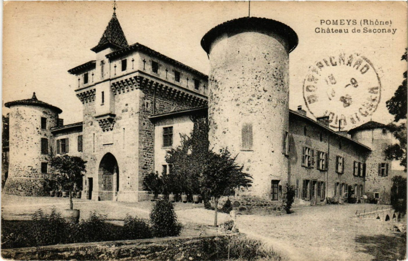 Carte postale ancienne Pomeys - Chateau de Saconay à Pomeys
