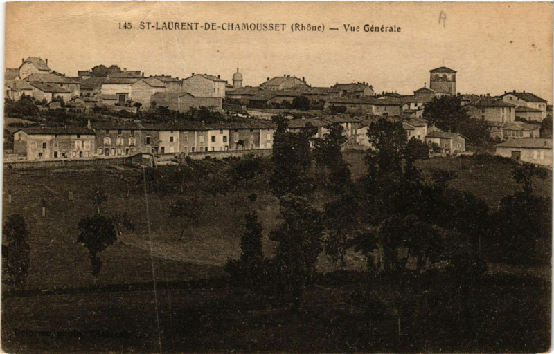 Carte postale ancienne Saint-Laurent-de-Chamousset - Vue générale à Saint-Laurent-de-Chamousset