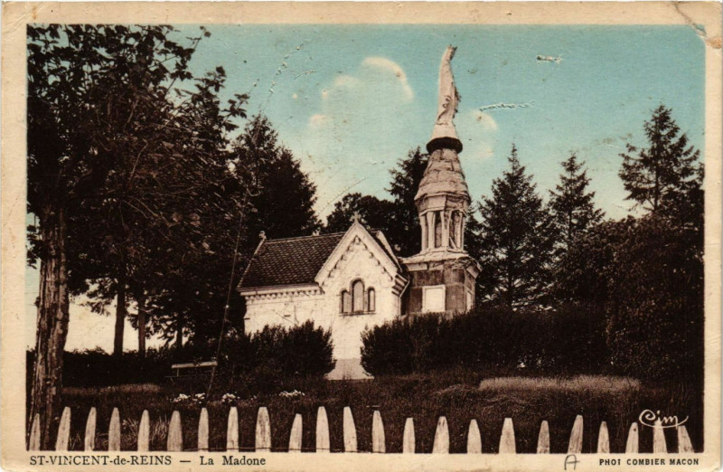 Carte postale ancienne Saint-Vincent-de-Reins - La Madone à Saint-Vincent-de-Reins