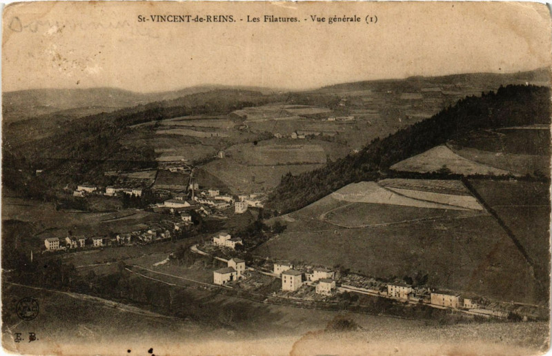 Carte postale ancienne Saint-Vincent-de-Reins - Les Filatures Vue générale à Saint-Vincent-de-Reins