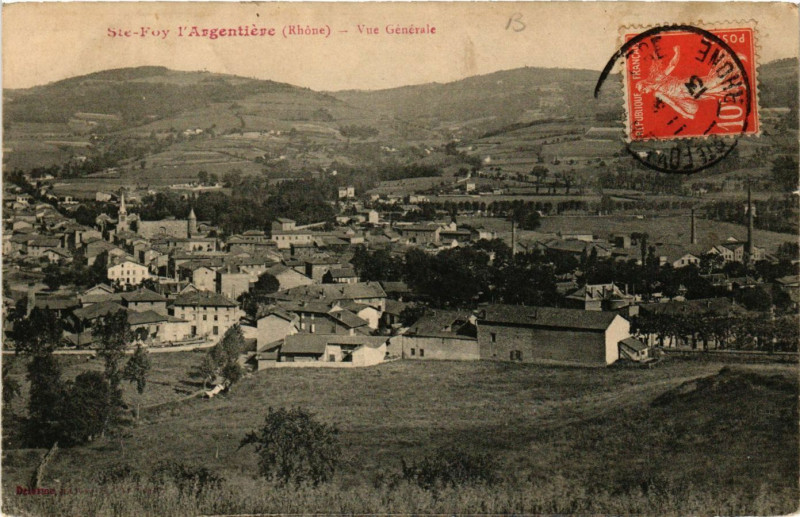 Carte postale ancienne Sainte-Foy-l'Argentiere - Vue générale à Sainte-Foy-l'Argentière