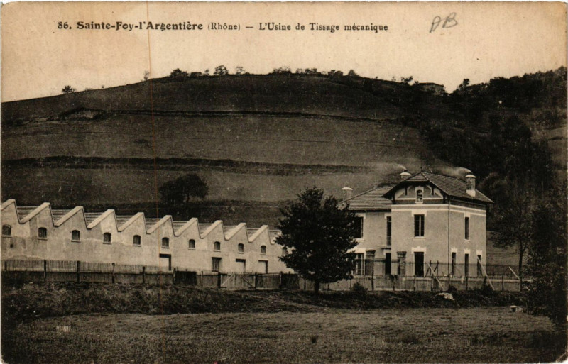 Carte postale ancienne Sainte-Foy-l'Argentiere - L'Usine de Tissage mecanique à Sainte-Foy-l'Argentière