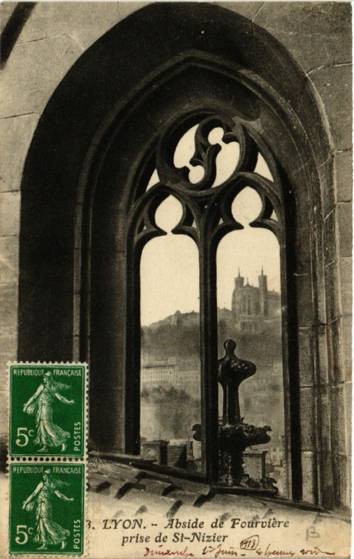 Carte postale ancienne Lyon - Abside de Fourviere à Lyon