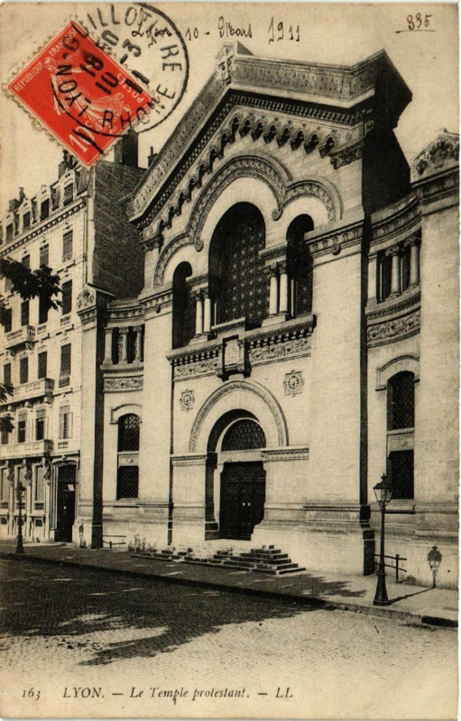 Carte postale ancienne Lyon - La Temple Protestant à Lyon