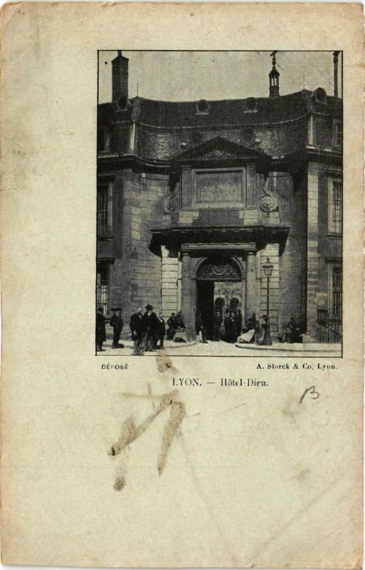 Carte postale ancienne Lyon - Hotel Dieu à Lyon