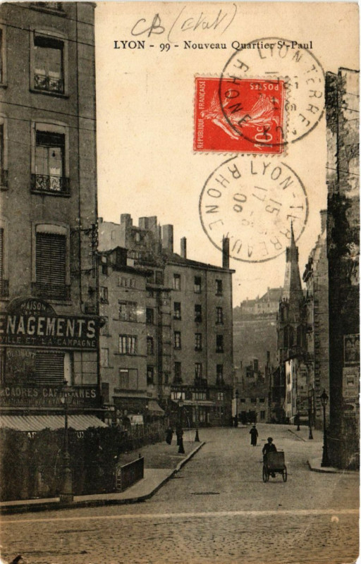 Carte postale ancienne Lyon - Nouveau Quartier Saint-Paul à Lyon