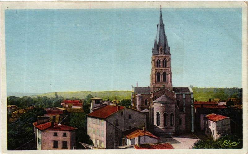 Carte postale ancienne Saint-Genis-Laval - L'Eglise à Saint-Genis-Laval