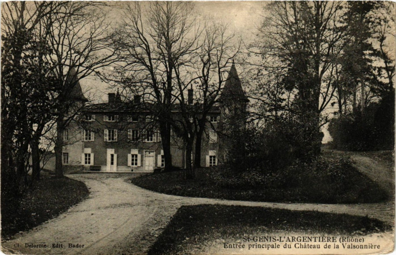 Carte postale ancienne Saint-Genis-l'Argentiere - Entrée principale du Chateau à Saint-Genis-l'Argentière