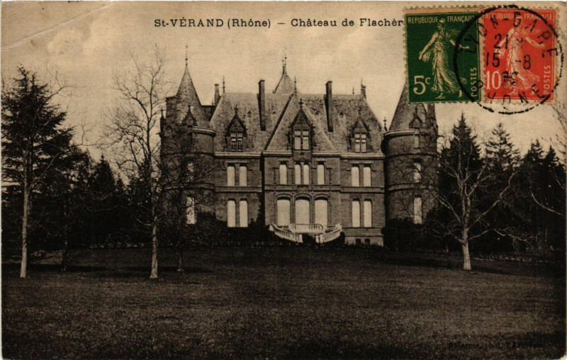 Carte postale ancienne Saint-Verand - Chateau de Flachere à Saint-Vérand