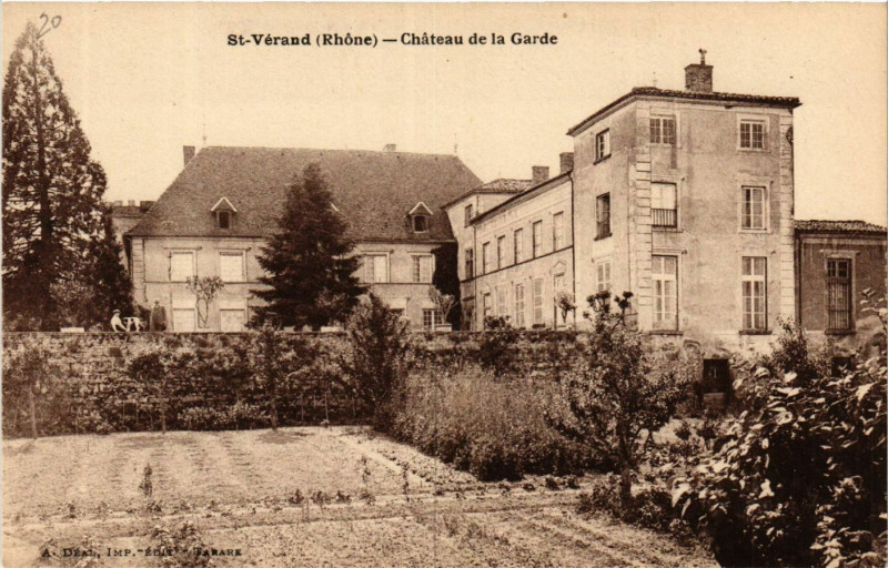 Carte postale ancienne Saint-Verand - Chateau de la Garde à Saint-Vérand