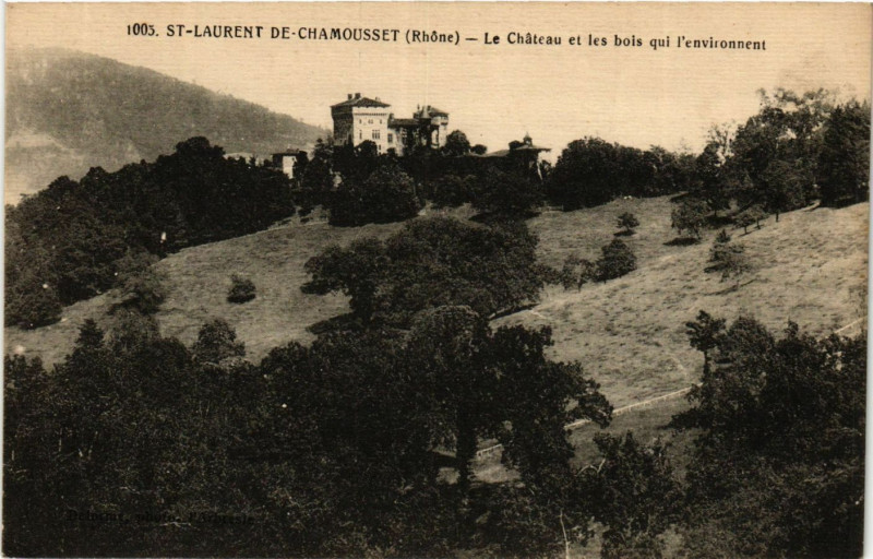 Carte postale ancienne Saint-Laurent-de-Chamousset Chateau et les bois qui l'Env.nent à Saint-Laurent-de-Chamousset