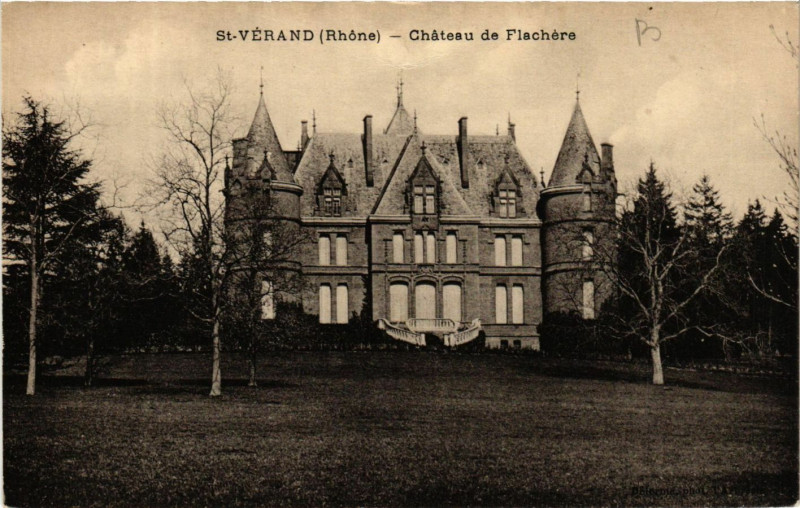Carte postale ancienne Saint-Verand - Chateau de Flachere à Saint-Vérand