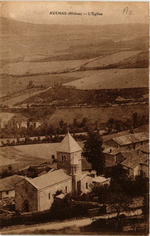 Carte postale ancienne Avenas - L'Eglise