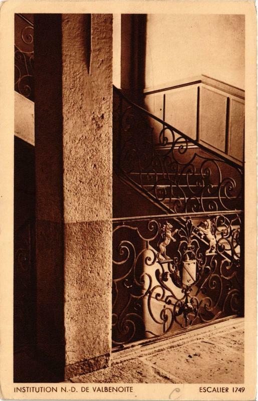 Carte postale ancienne Institution N.-D. De Valbenoite Escalier 1749