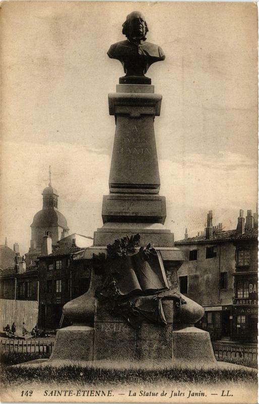 Carte postale ancienne Saint-Etienne La Statue de Jules Janin à Saint-Étienne