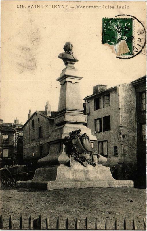 Carte postale ancienne Saint-Etienne Monument Jules Janin à Saint-Étienne