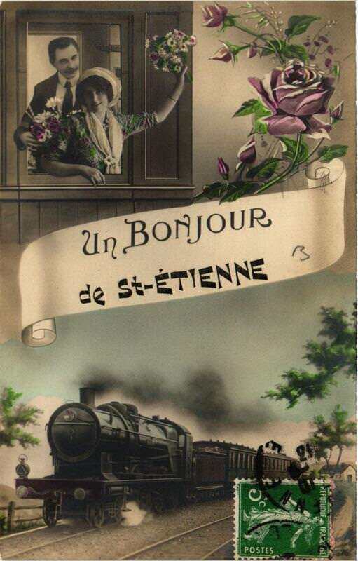 Carte postale ancienne Un Bonjour de Saint-Etienne à Saint-Étienne