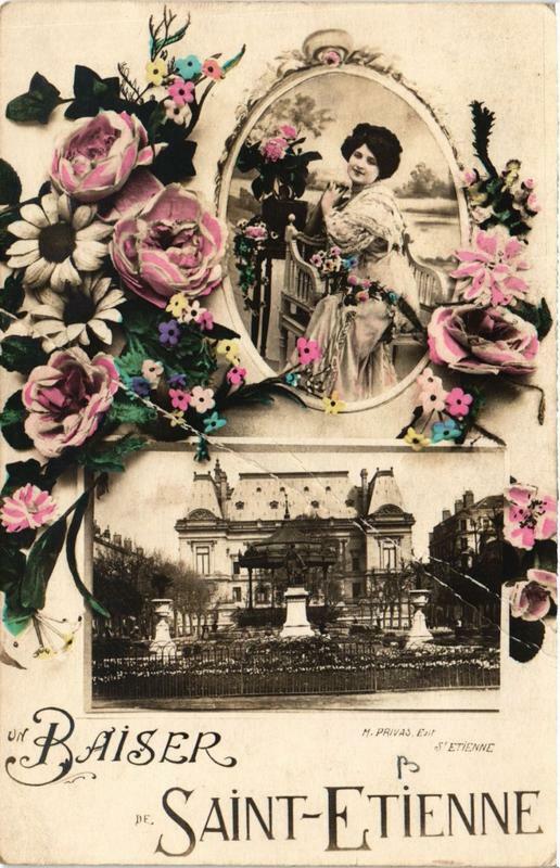 Carte postale ancienne Un Baiser de Saint-Etienne à Saint-Étienne