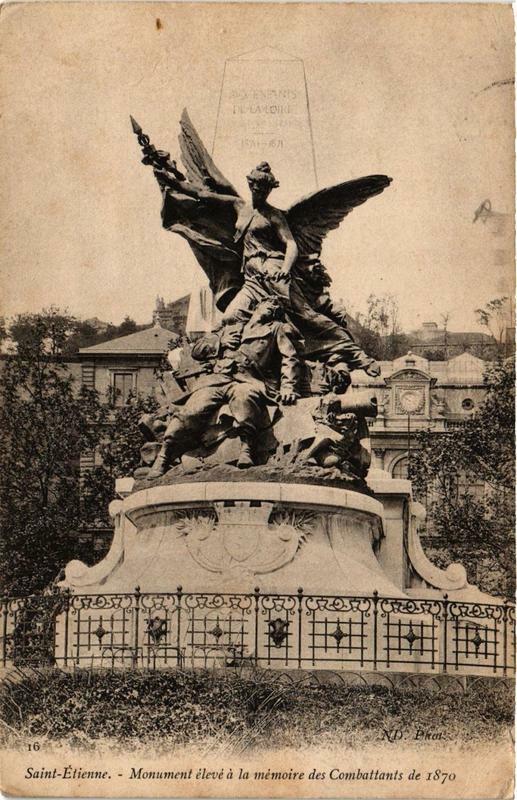 Carte postale ancienne Saint-Etienne Monument des Combattants à Saint-Étienne