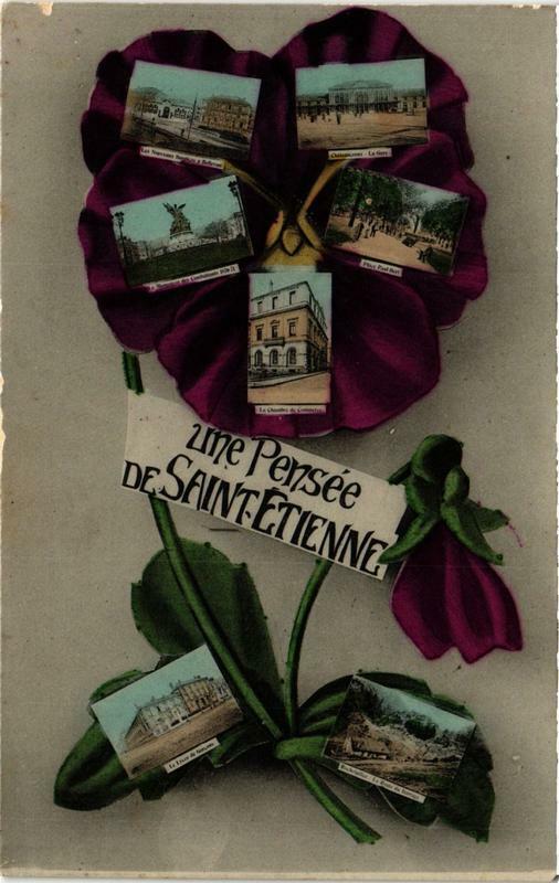 Carte postale ancienne Une Pensée de Saint-Etienne à Saint-Étienne