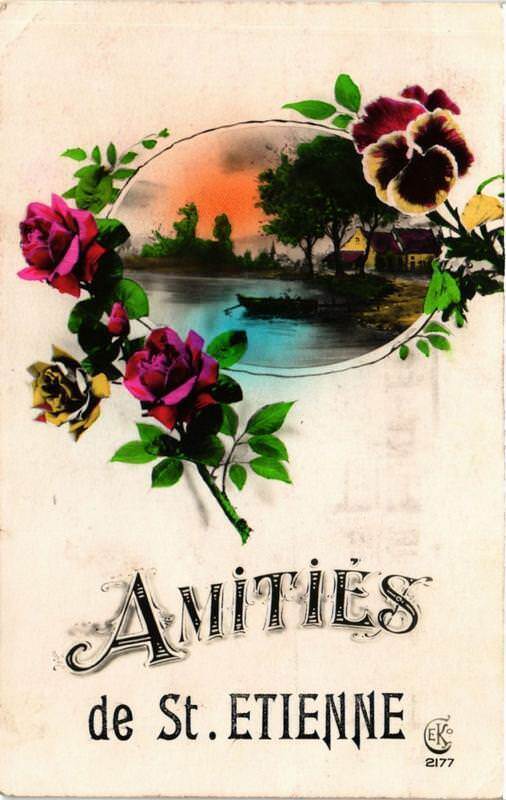 Carte postale ancienne Amities de Saint-Etienne à Saint-Étienne