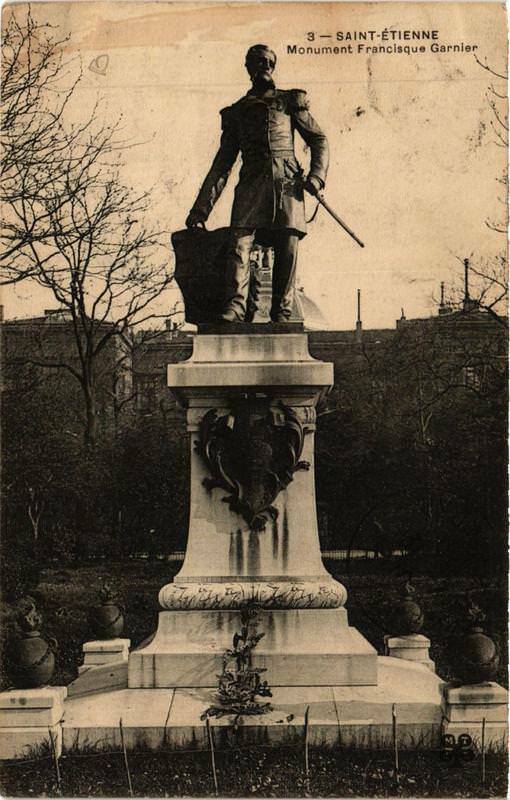 Carte postale ancienne Saint-Etienne Monument Francisque Garnier à Saint-Étienne