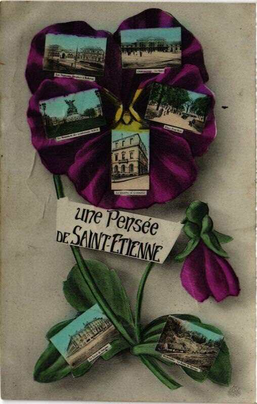 Carte postale ancienne Une Pensée de Saint-Etienne à Saint-Étienne