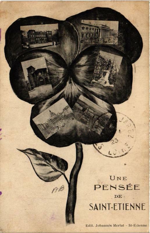 Carte postale ancienne Une Pensée de Saint-Etienne à Saint-Étienne