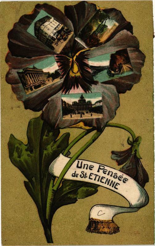 Carte postale ancienne Une Pensée de Saint-Etienne à Saint-Étienne
