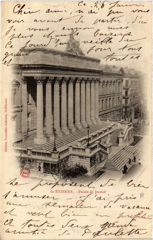 Carte postale ancienne Saint-Etienne Palais de Justice à Saint-Étienne