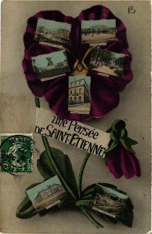 Carte postale ancienne Une Pensée de Saint-Etienne à Saint-Étienne