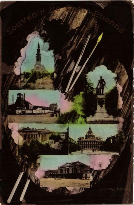 Carte postale ancienne Souvenir de Saint-Etienne à Saint-Étienne