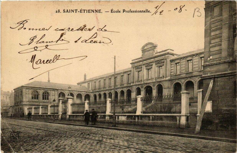 Carte postale ancienne Saint-Etienne Ecole Professionnelle à Saint-Étienne