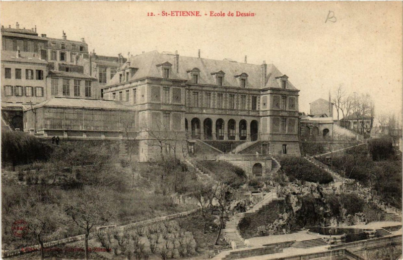 Carte postale ancienne Saint-Etienne Ecole de Dessin à Saint-Étienne