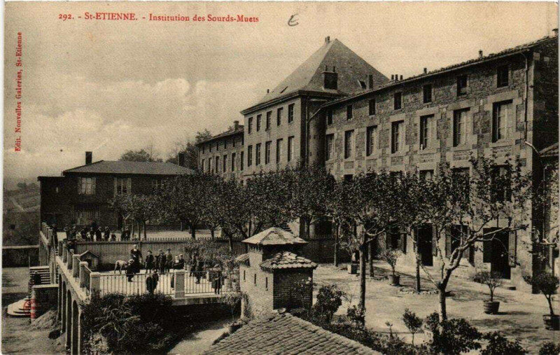 Carte postale ancienne Saint-Etienne Institution des Sourds Muets à Saint-Étienne