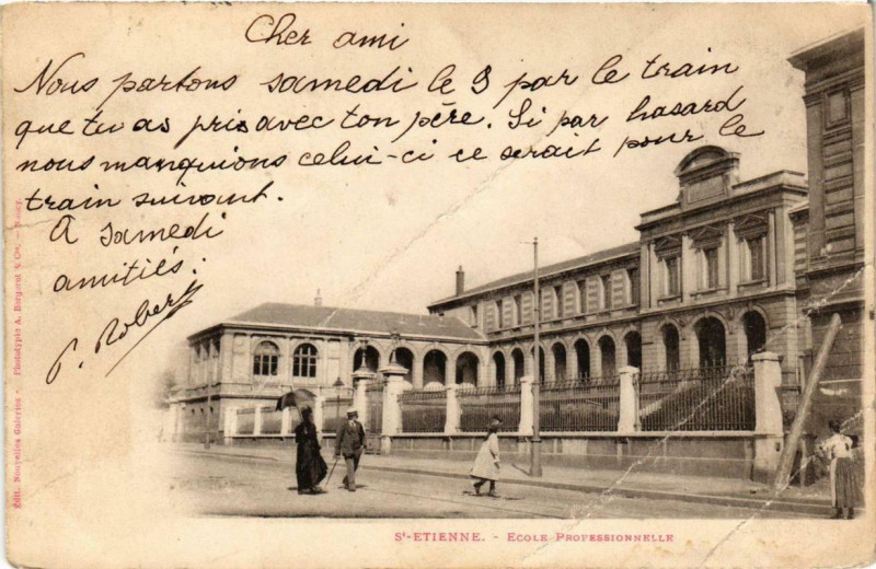 Carte postale ancienne Saint-Etienne Ecole Professionnelle à Saint-Étienne