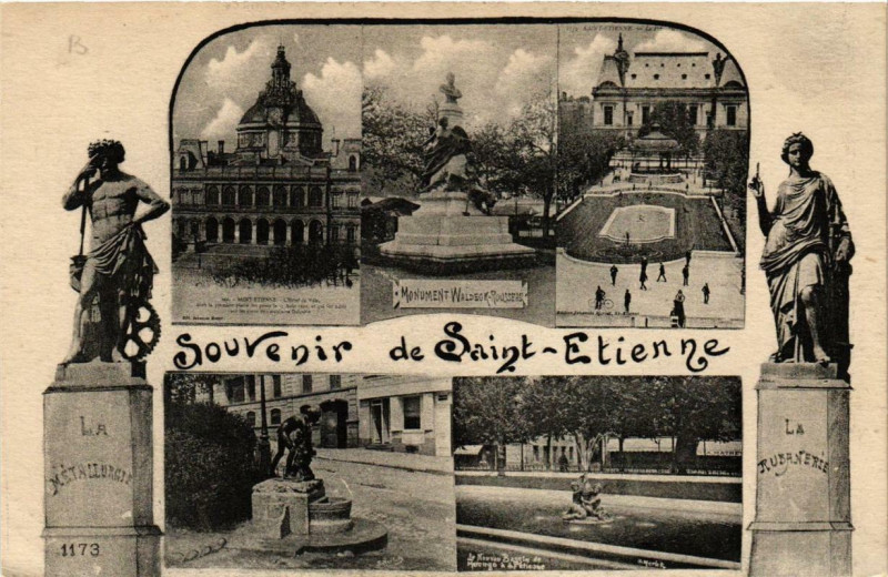 Carte postale ancienne Souvenir de Saint-Etienne à Saint-Étienne