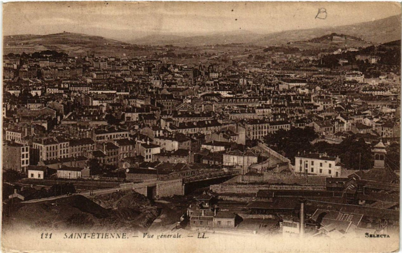 Carte postale ancienne Saint-Etienne Vue générale à Saint-Étienne