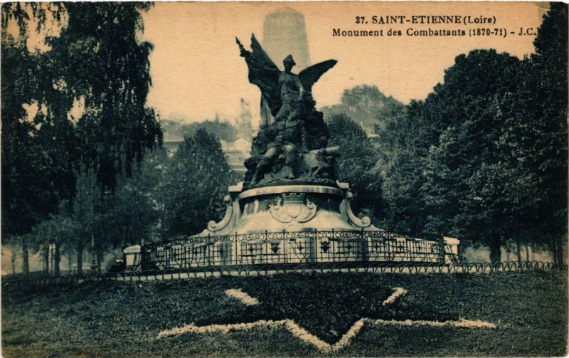 Carte postale ancienne Saint-Etienne Monument des Combattants 1870-1871 à Saint-Étienne