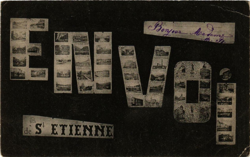Carte postale ancienne Envoi de Saint-Etienne à Saint-Étienne