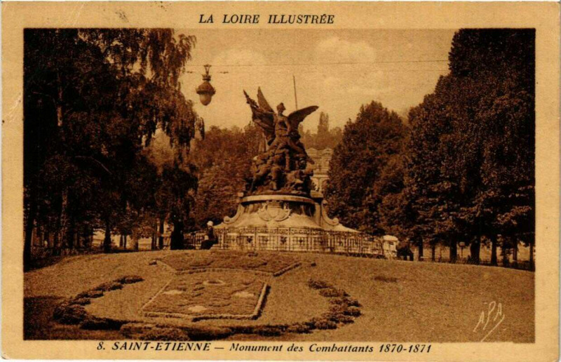 Carte postale ancienne Saint-Etienne Monument des Combattants 1870-1871 à Saint-Étienne